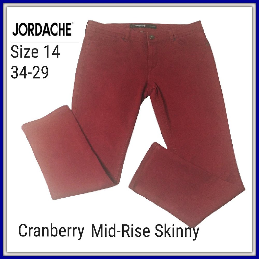 JORDACHE Cranberry Skinny Women's Jean Size 14
